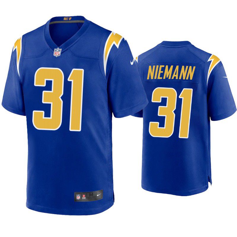 Men Los Angeles Chargers 31 Nick Niemann Nike Royal Game Player NFL Jersey